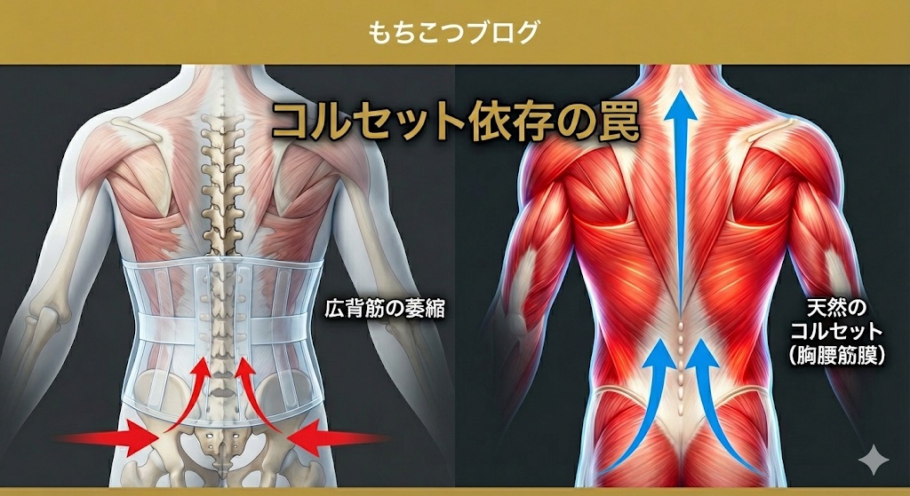 「外すのが怖い」は危険信号。脊柱管狭窄症のコルセット依存が招く「広背筋萎縮」と、地面からの衝撃を受け止められない腰