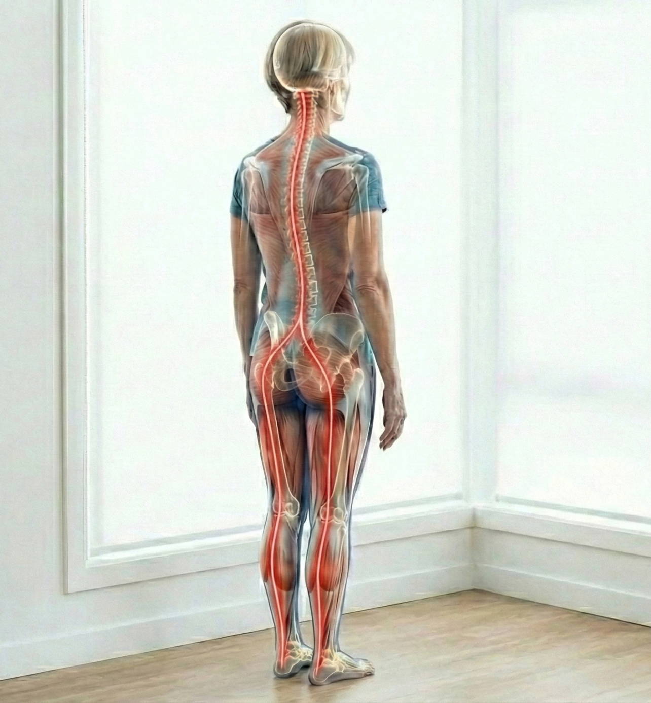 ふくらはぎから背骨までの筋膜のつながり